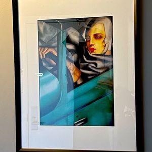 Woman driving a car painting